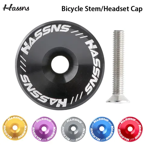 HASSNS Mtb Power Cap Stem Cap Bicycle Headset Top Cover For Mountain Road Bike Table Cover Aluminium Alloy Steering Series Top