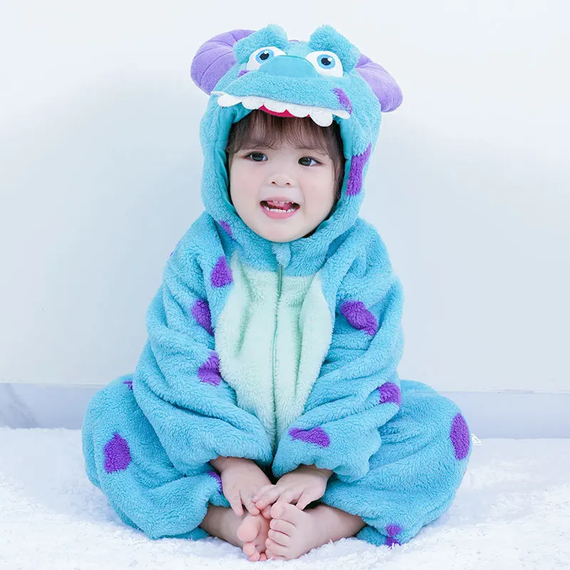 0-3y Babies Romper Cute Animal Onesie Sully Oufit Baby Boy Girl Soft Sullivan Pikachu Dinosaur Sleepwear Halloween Costume Suit