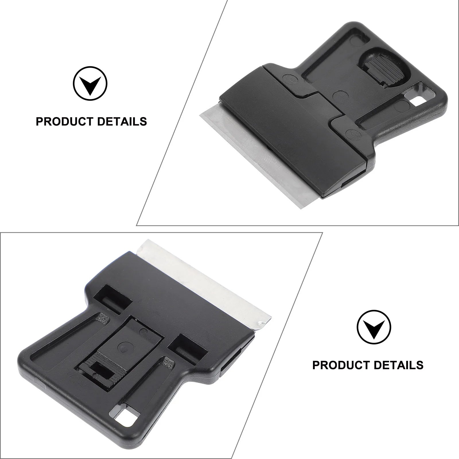 4pcs Cleaning Scraper Ergonomic Handle Sticker Removal Tool For Window Glass Tile Floor Multi-Purpose Razor Spatula