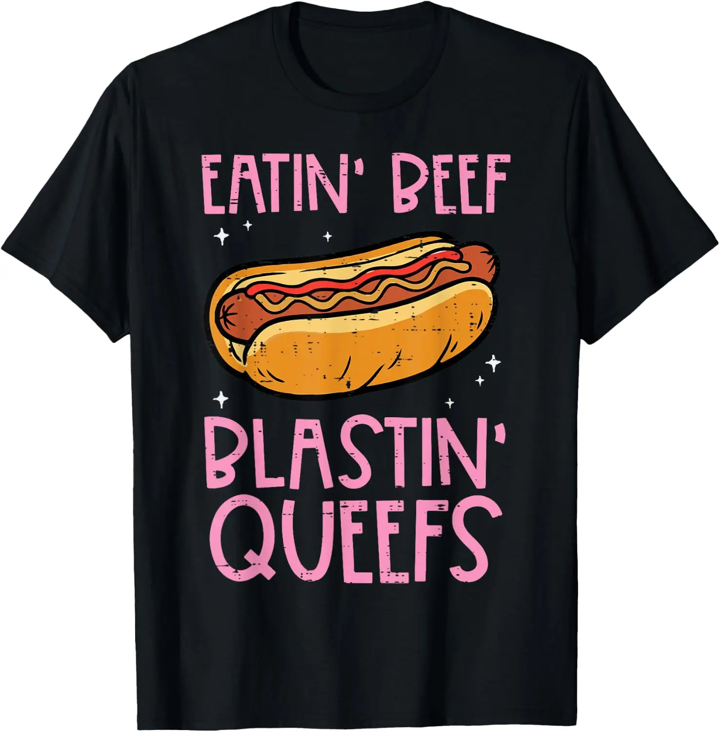Hotdog Eatin Beef Blastin Queefs Inappropriate Men Women T-Shirt 100% Cotton Trendy Y2K Short-Sleeve Tee-Soft, Quick-Drying,