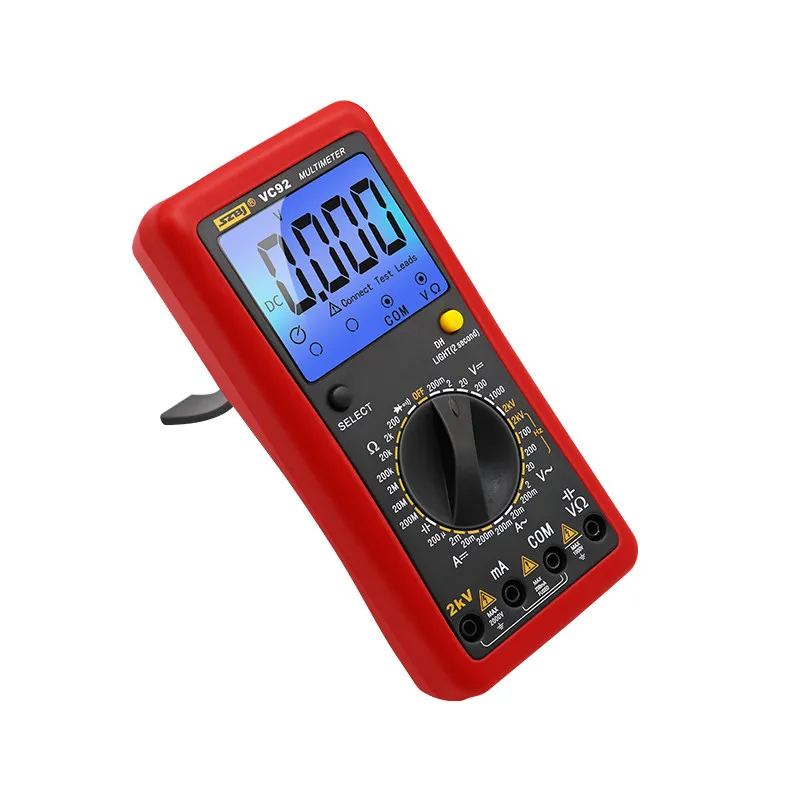 VC92 digital large screen multimeter measures interphase voltage 2000V ALC DC 2KV high voltage