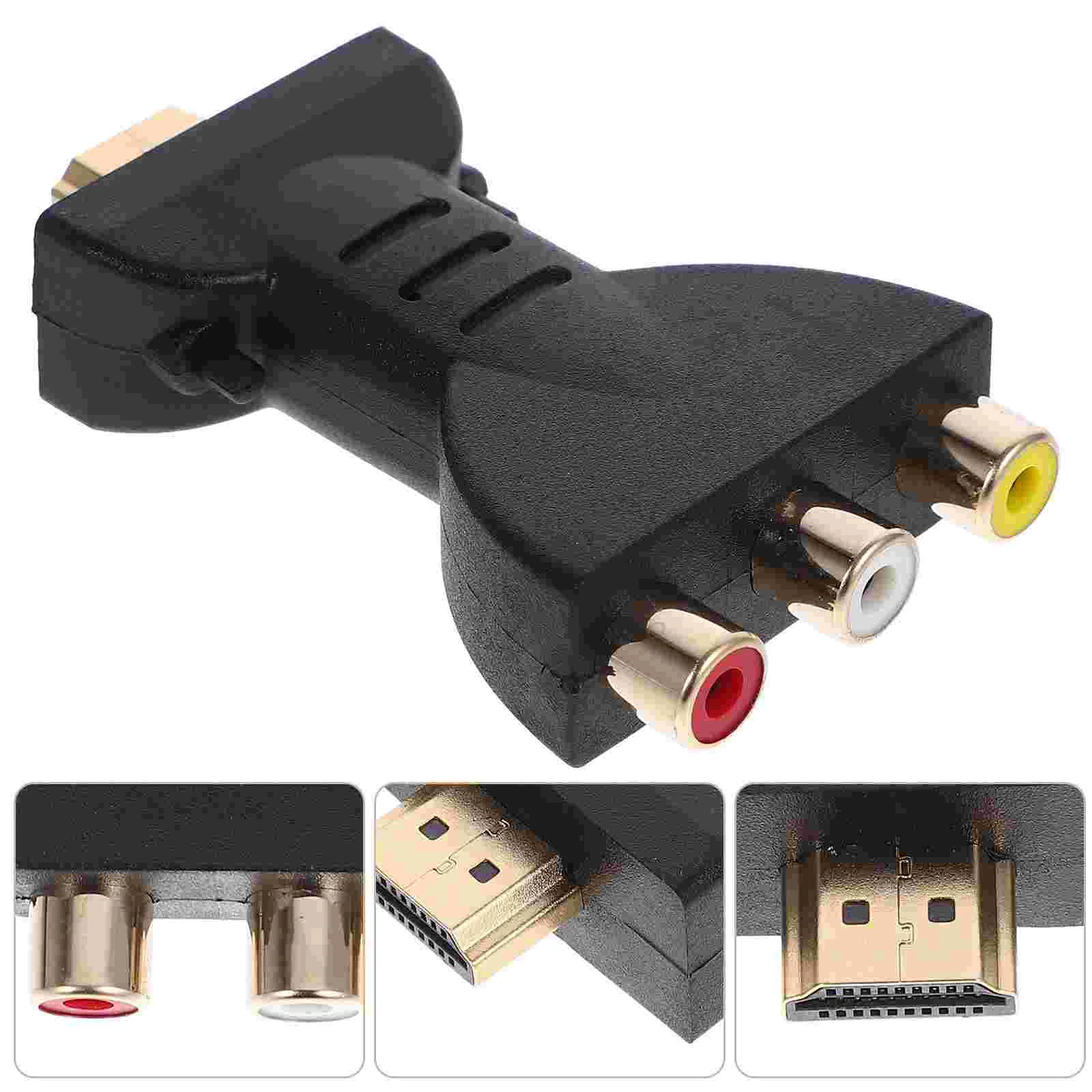 

to 3 RGB RCA Video Audio Adapter AV Component Converter for 720P 1080iP 1080P DVD Projector (Black)
