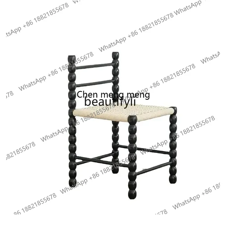 

X 32 Medieval braided rope solid wood bench creative bedside home entrance retro shoe changing stool