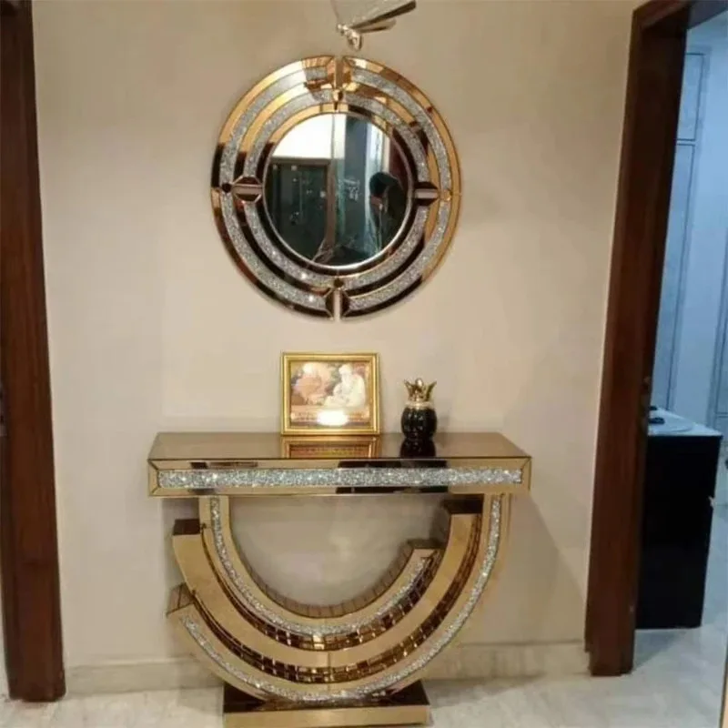 MDF Corridor Crystal Mirror Console Table