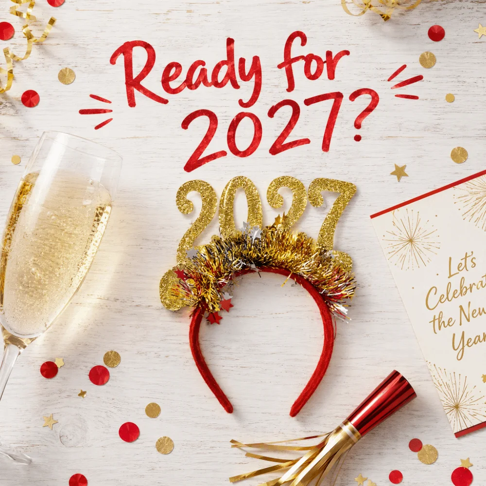 Adjustable Size 2027 Christmas Headband Light-Up Function Plastic Frame Party Hair Hoop Glitter Sequined Flexible Design