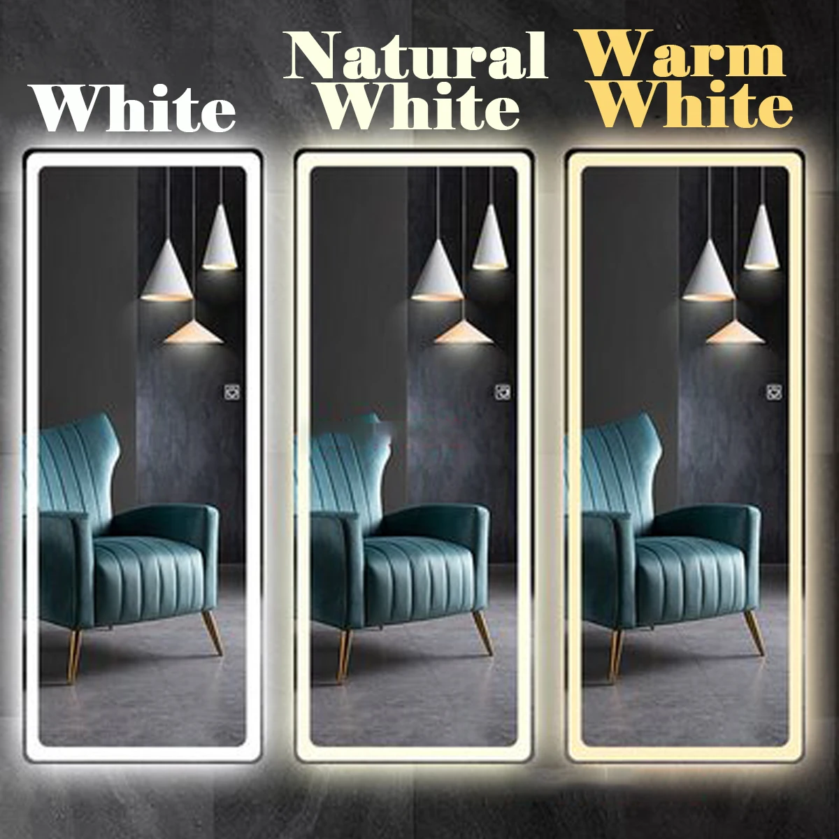 LED Mirror Light Dimmer Hand Scan Sensor and Touch Dimmable Swtich DC12V COB LED Light Strip for Kitchen Bathroom Lighting Decor