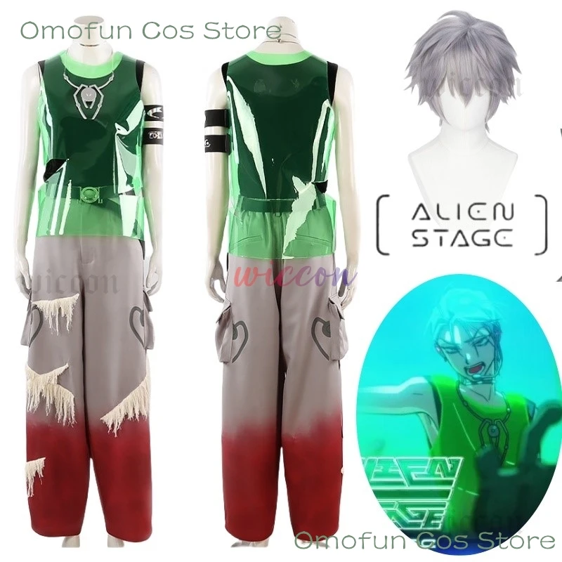 Alien Stage R7 Round7 Till Cosplay Costume New Fashion Men Women Tank Top Pants Necklace Belt Set Party Carnival Fashion Uniform