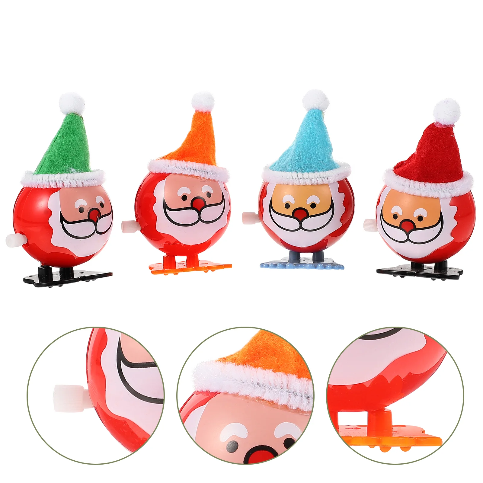 4 PCS Christmas Wind-up Toy Children Xmas Themed Plaything Fun Party Clockwork Kids Funny Winding Festival Sto