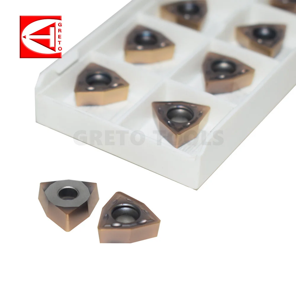 

GRETO WCMT06T308-FN GT4201 GT4204 Tungsten Carbide Cutting Tool Tablets Turning Tools Inserts For Metal Cut WCMT 06T308-FN