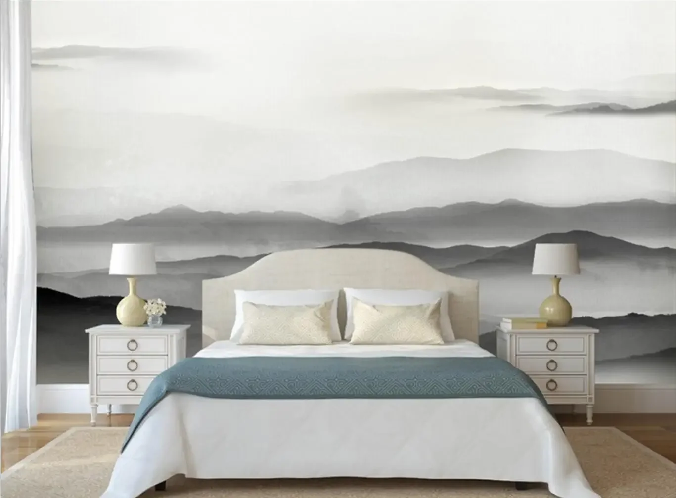 Custom Chinese landscape ink painting Photo Wall Mural Wallpapers Living Room bedroom TV Sofa wall papers home decor Background