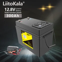 LiitoKala 12V 300Ah 150Ah 200Ah akumulator LiFePO4 dla kamperów RV wózek golfowy Off-Road wiatr słoneczny QC3.0 typu C wyjście USB