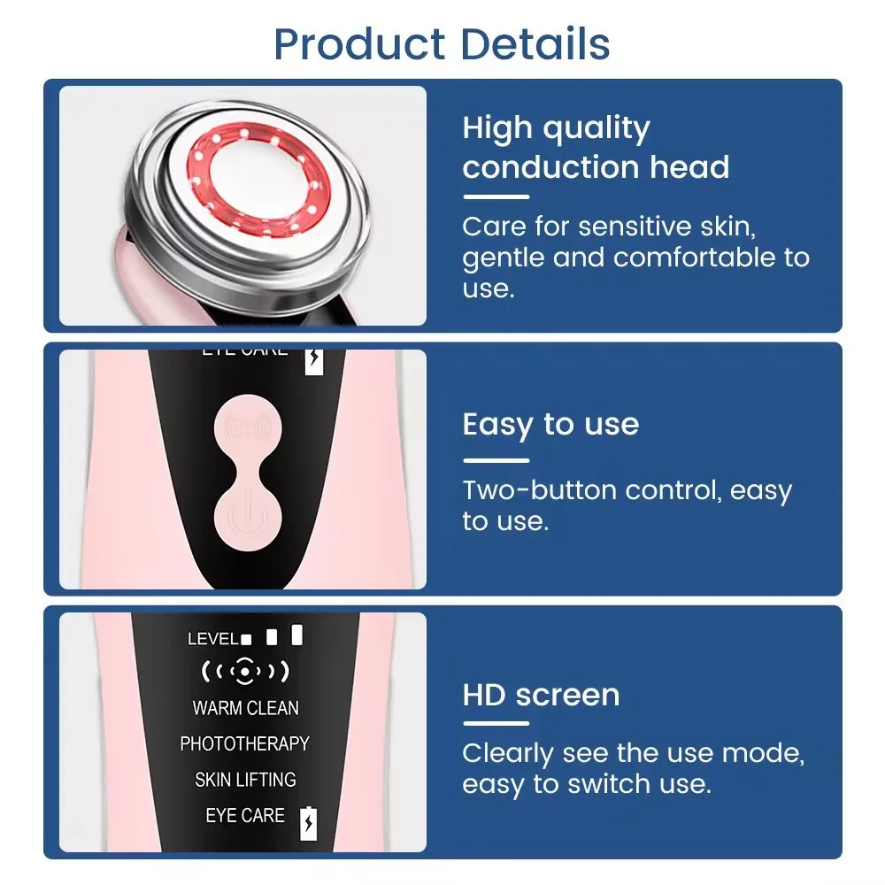 4 in 1 RF EMS Facial Massager Multifunction Skin Care Tools Face Beauty Device Double Chin Removal Face Firming Massager #2