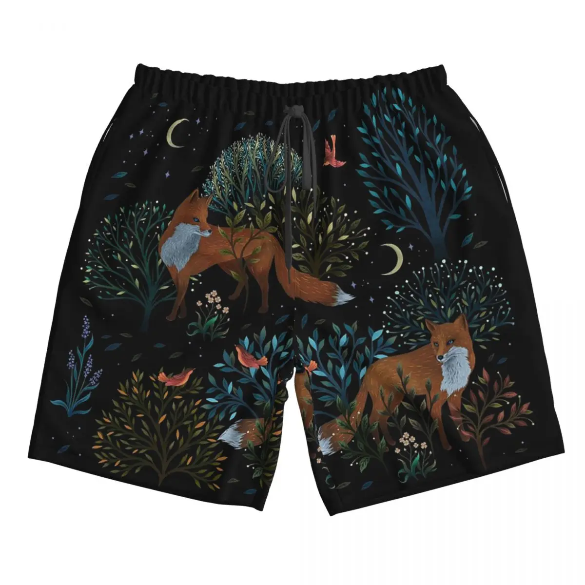 

Forest Fox Trunks Beach Board Shorts Casual Quick Dry Swimming Summer Men Pants