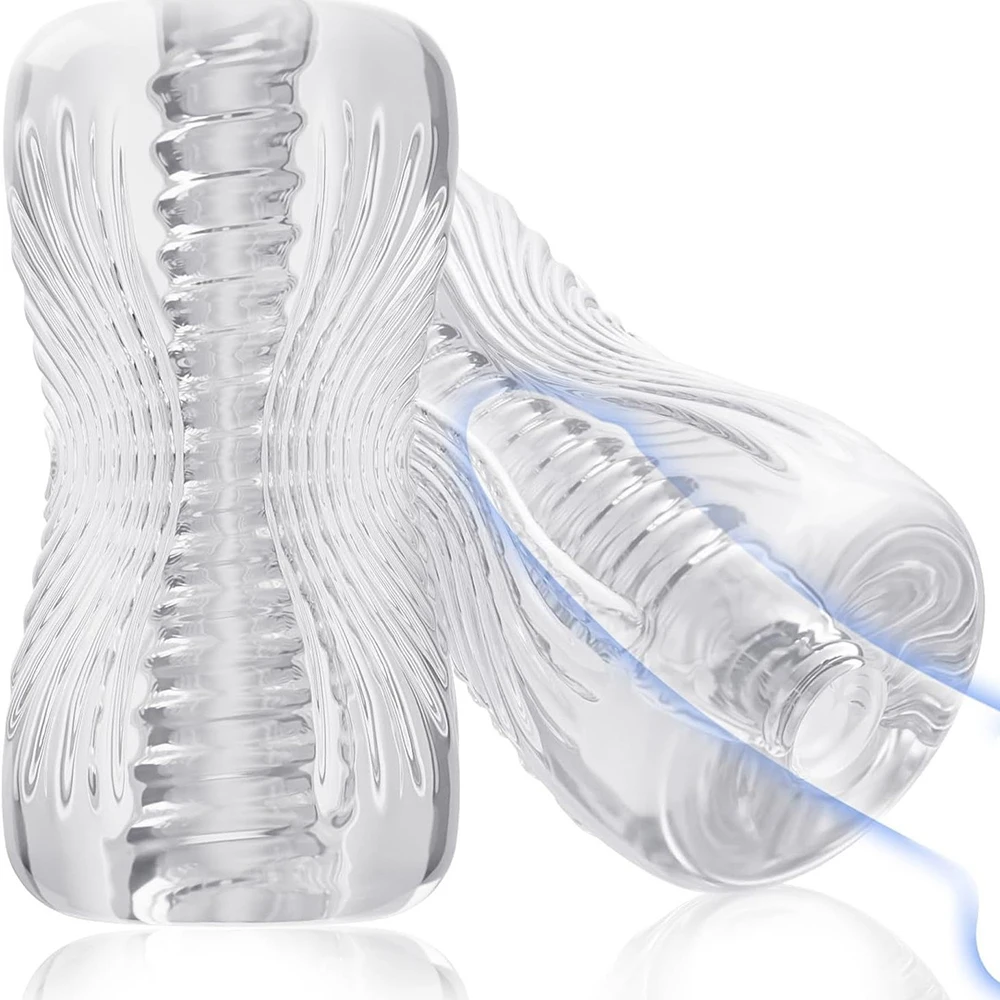 Men Clear See-through TPE Spiral Intimate Training Cup Skin Safe Flexible Easy Clean Compact Hidden Design Multifunctional
