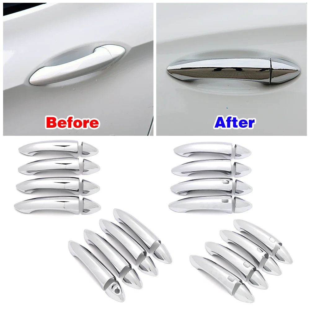 For Opel Insignia B Astra K Ampera-e Car Exterior Modify Chrome Side Door Handle Cover Decoration Trim Protection Sticker