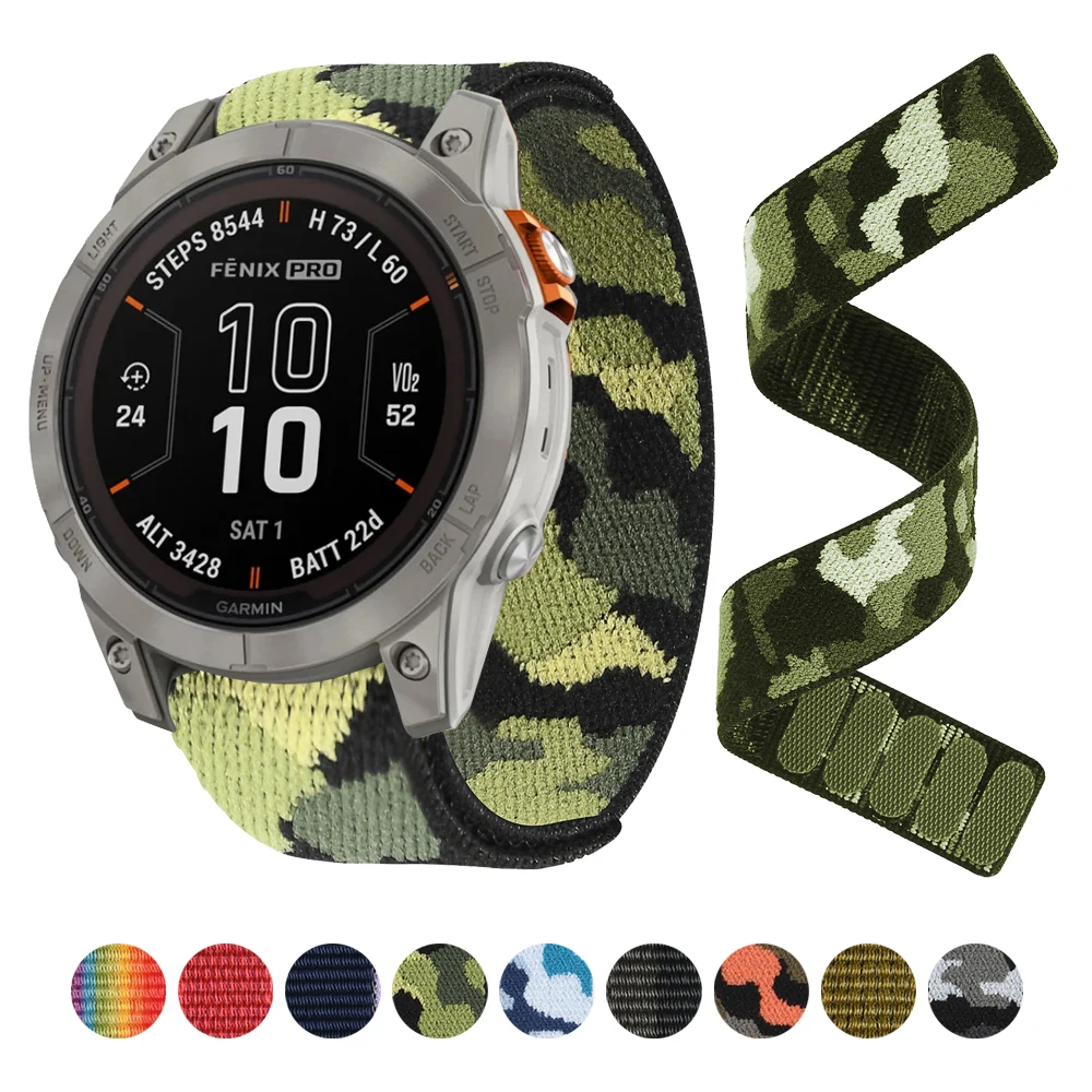 22mm 26mm Hook Loop Nylon Strap For Garmin Fenix 7 7X Pro/Epix Pro Gen2 47mm 51mm 5Plus 6XPro Enduro 2 forerunner 965 Watchband