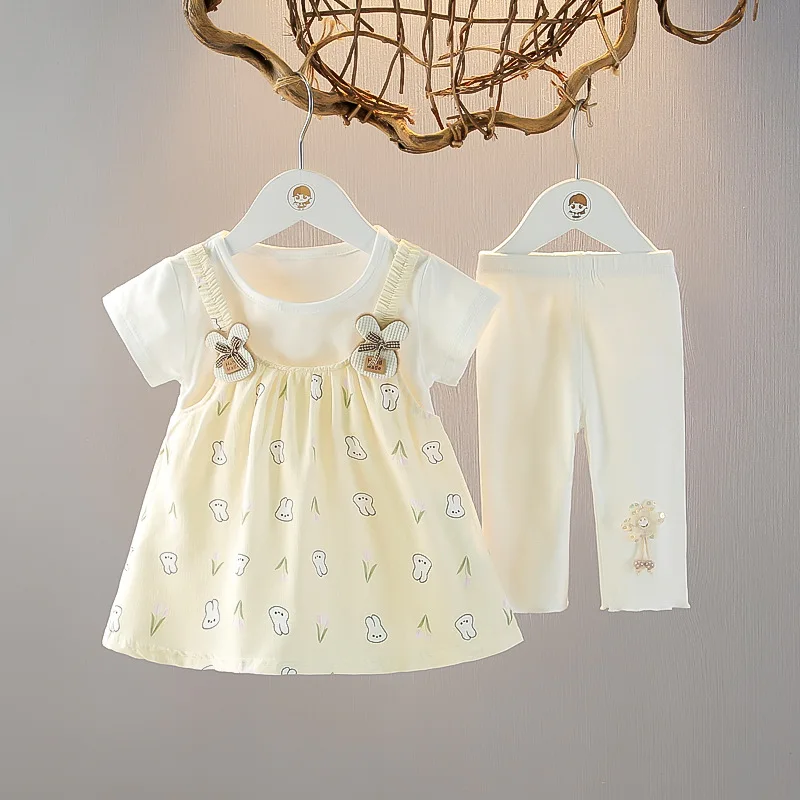 

Summer New Baby A-class Cotton Sweet Set, Girls' and Children's Thin Clothes, Children's Baby Sweet Summer Clothes