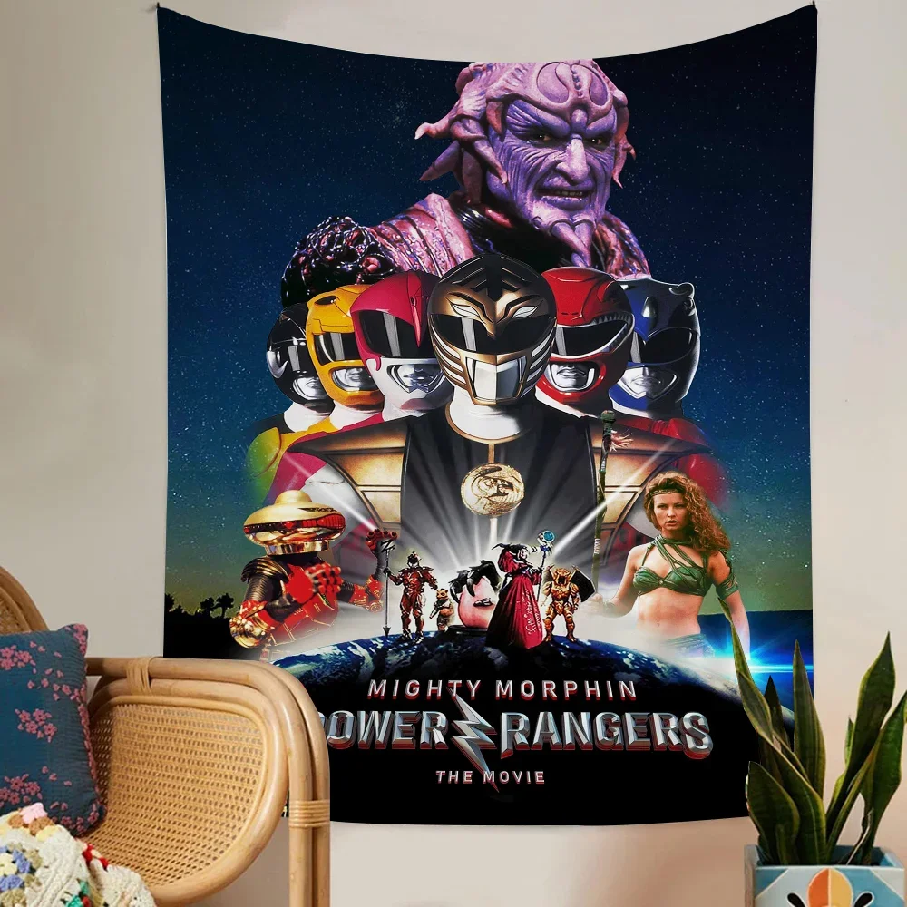 

Movie P-Power R-Rangers Printed Large Wall Tapestry Wall Hanging Decoration Household Decor Blanket room decor aesthetic