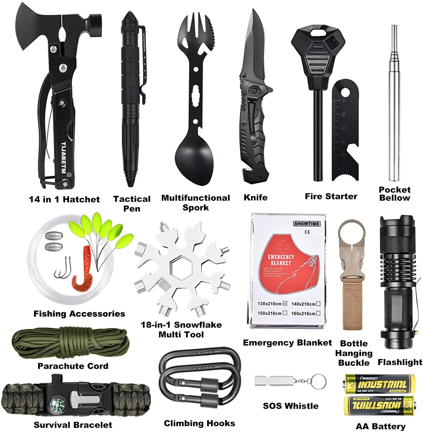 Outdoor Accessories Camping Kit emergency survival kit professional survival gear for Hiking Hunting