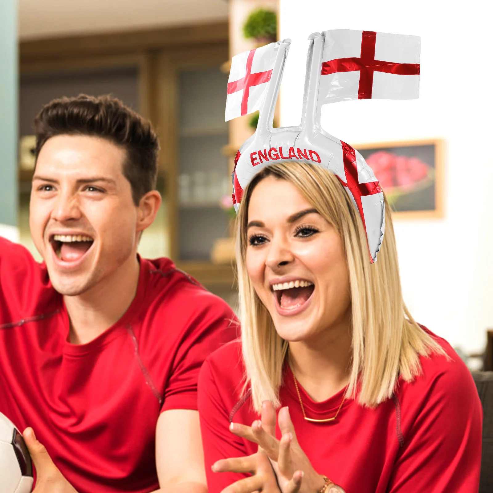 

50pcs Football Party Headbands Inflatable Aluminum Film Balloon Design Flag Hairbands Sports Cheer Fan Supplies Party Decoration