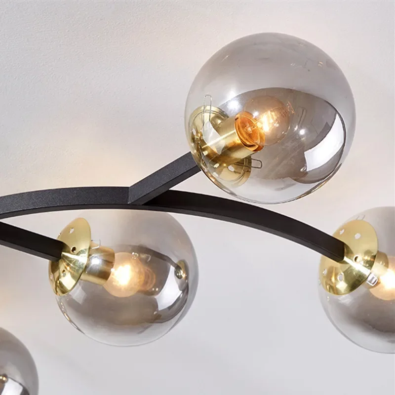 

Nordic Modern Glass Ball Ceiling Lights Creative Branch LED Ceiling Lamps Living Dining Room Home Restaurant Decor Lightings