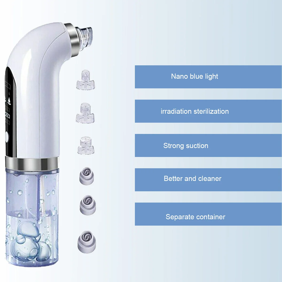 Aspirador de poros eliminador de espinillas, máquina de limpieza Facial eléctrica de microburbujas pequeñas, dispositivo de belleza recargable por USB