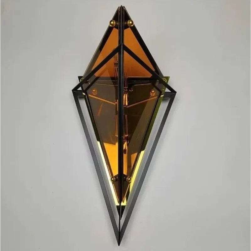 

Nordic Hotel Corridor Aisle Bedroom Bedside Lamp Nordic Diamond Glass Ambient Wall Lamp with Warm Light Modern Style Indoor