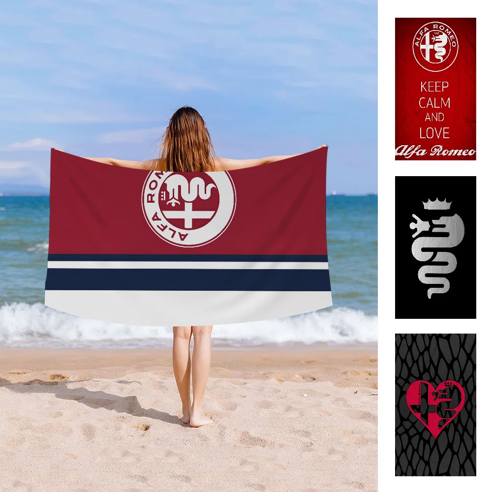 A-Alfa R-Romeo Logo Towel Microfiber Beach Towel Absorbent Quick dry Soft Yoga Swimming Resort Mountain Climbing Towel