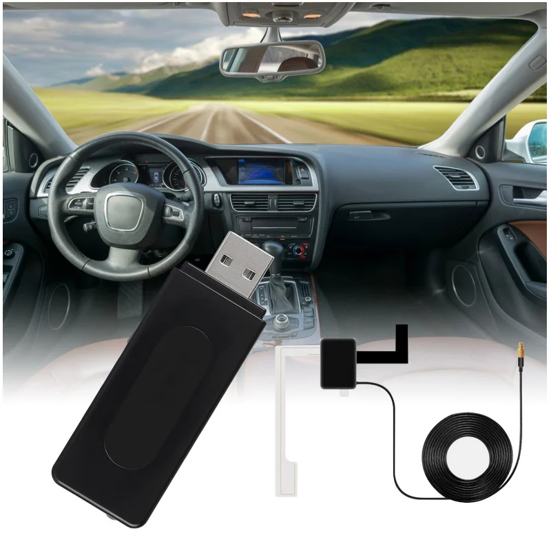 Car DAB+ Antenna with USB Adapter Receiver for Android Car Stereo Player supports DAB band III 174.0MHz-239.0MHz