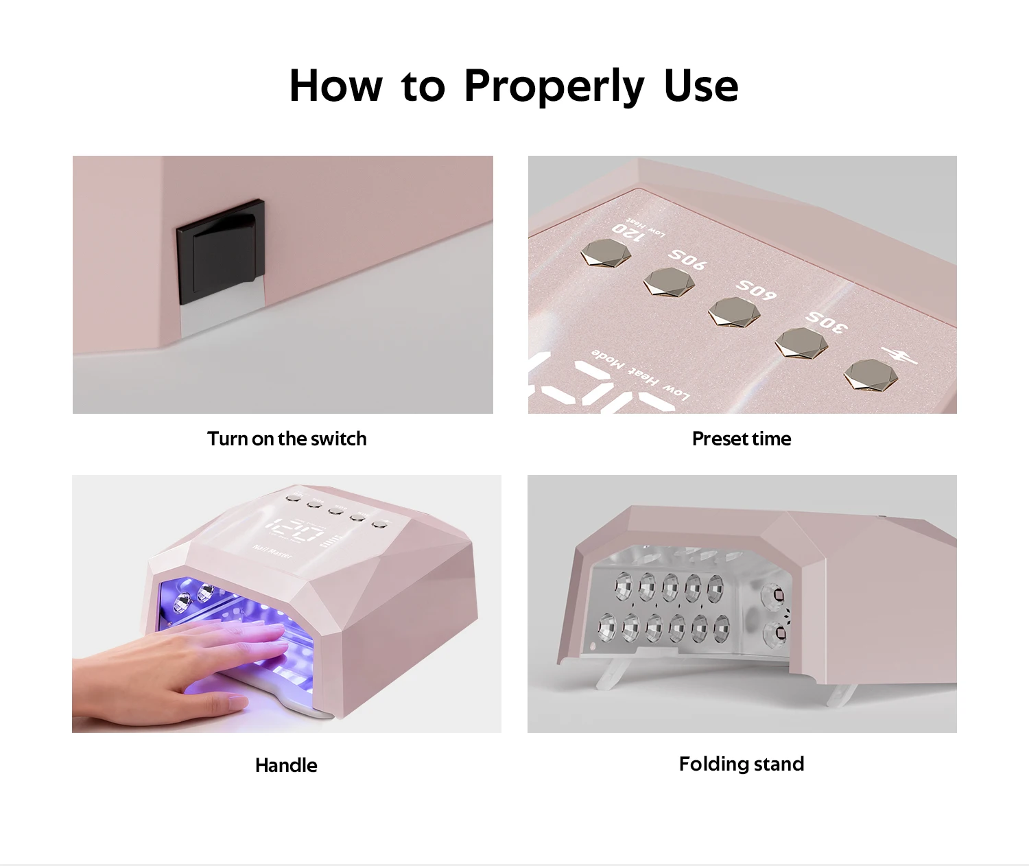 Quick Dry Gel Dryer Professional Gel Drying for Salon 120W 5200mAh Smart Sensor LCD Display Powerful UV LED Nail Lamp