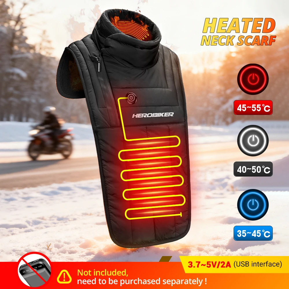

Motorcycle Thermal Neck for Winter Electric Warm Neck Warmer Scarf Windproof USB Adjustable Temperature for Outdoor Scarf
