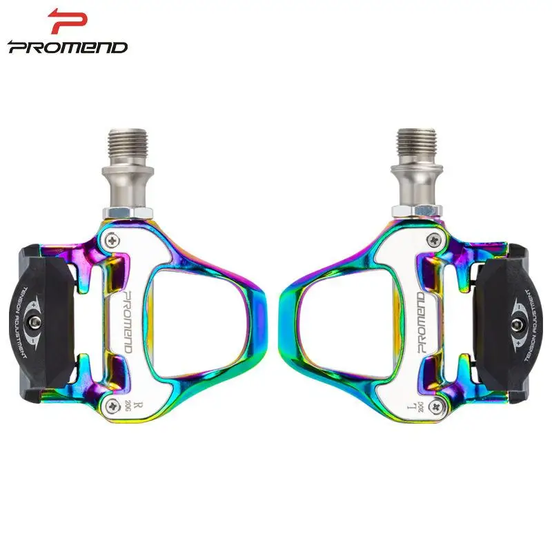 

PROMEND Road Bicycle Pedal Aluminum Alloy Colorful Lock Pedal Accessories for Cycling Compatible with Road Bikes