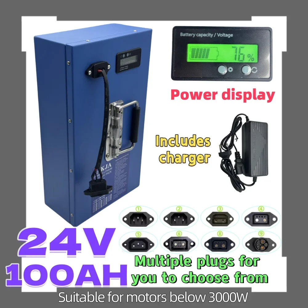 

Air fast transportation，24V100AH，Send within 24 hours，18650 lithium battery，Lithium battery pack，Suitable for motors below 3000W