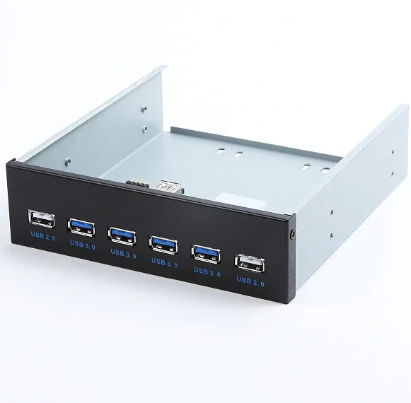 4 พอร์ต USB 3.0 + 2 พอร์ต USB 2.0 คอมพิวเตอร์เดสก์ท็อปแผงด้านหน้าออปติคัลไดรฟ์ขยาย USB3.0 CD-ROM Bracket Mount HUB Bay