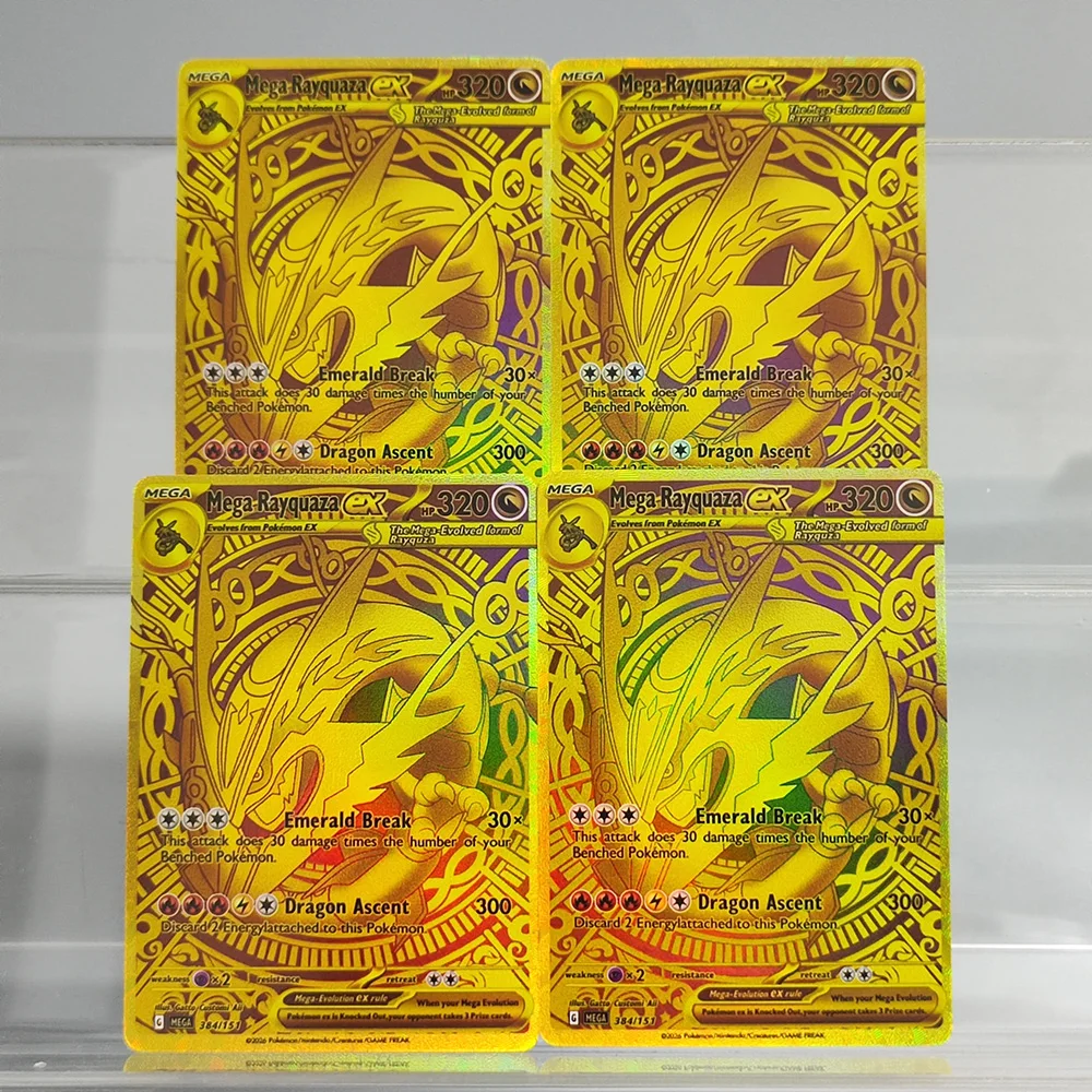 

2026 DIY Texture Pokemon TCG Mega Rayquaza EX EN Promo Gem Mint 10 Premium Foil Limited Edition Cards