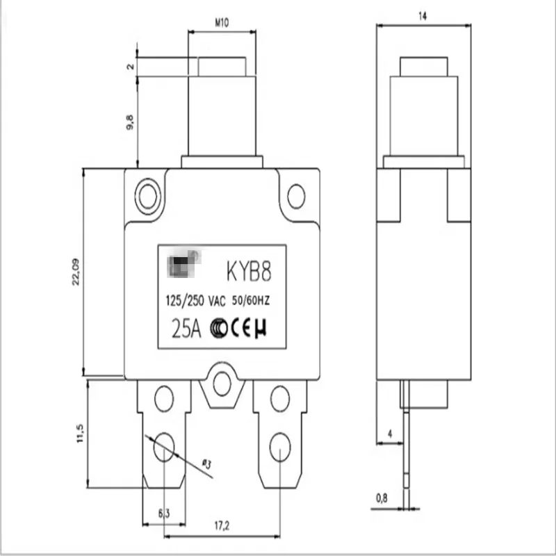 NEW KYB8 125/250VAC overload protector 5A 8A 10A 12A 15A 18A 20A 25A air compressor motor protection switch