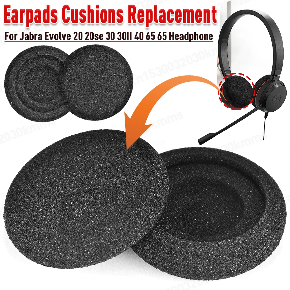 Earpads Cushions Replacement Noise Isolation Foam Ear Pads Cushions Ear Cups Repair Parts for Jabra Evolve 65 20 20se Headphone