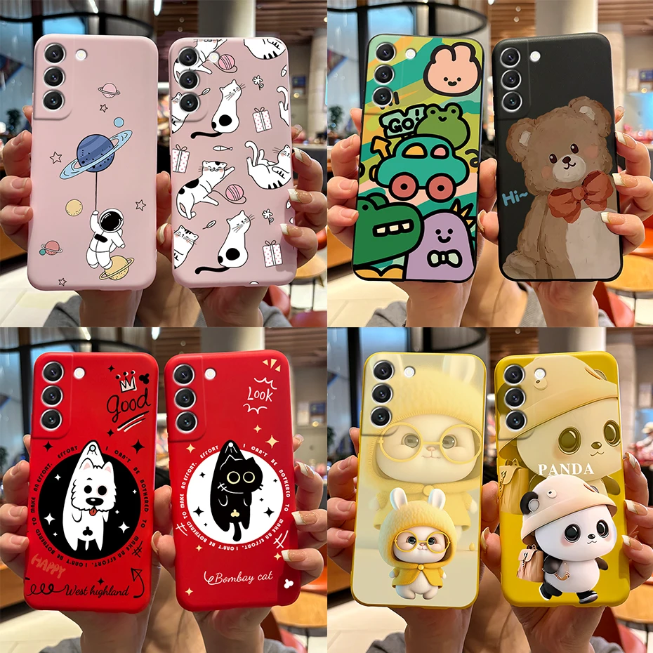 Case For Samsung Galaxy S22 S 22 Plus Ultra Phone Cover Cute Rabbit Panda Soft TPU Candy Cases Coque For Samsung S22 S22+ Funda