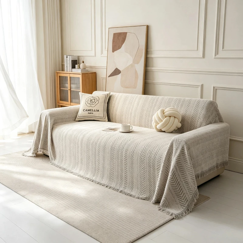 L-Shaped Luxury Sofa Cover All Inclusive Sofa Protection Cover Anti Slip All Season Universal Sofa Blanket Home Decoration
