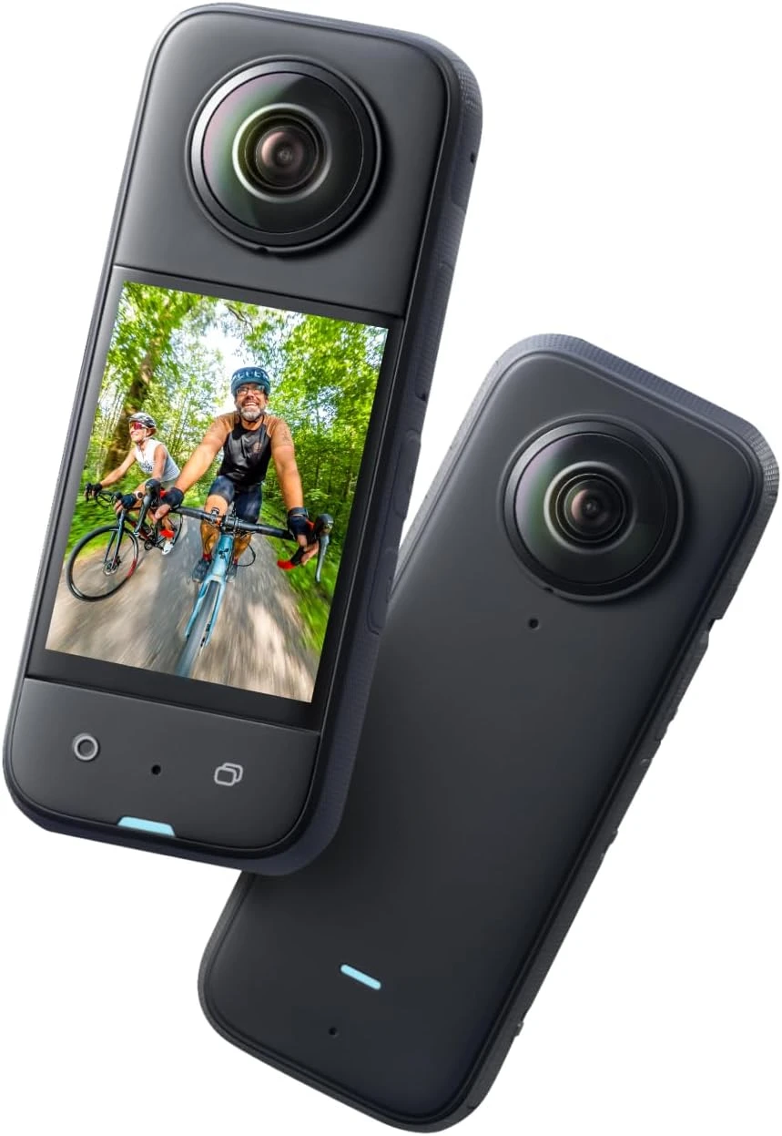 

Waterproof 360 Action Camera with 1/2" 48MP Sensors, 5.7K 360 Active HDR Video, 72MP 360 Photo, 4K Single-Lens, 60fps Me Mode