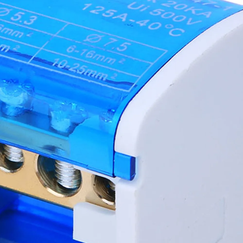 207 Terminal Distribution Box 125A Single Phase Din Rail Terminal Block Distribution Box with Dust Cover 2-Level