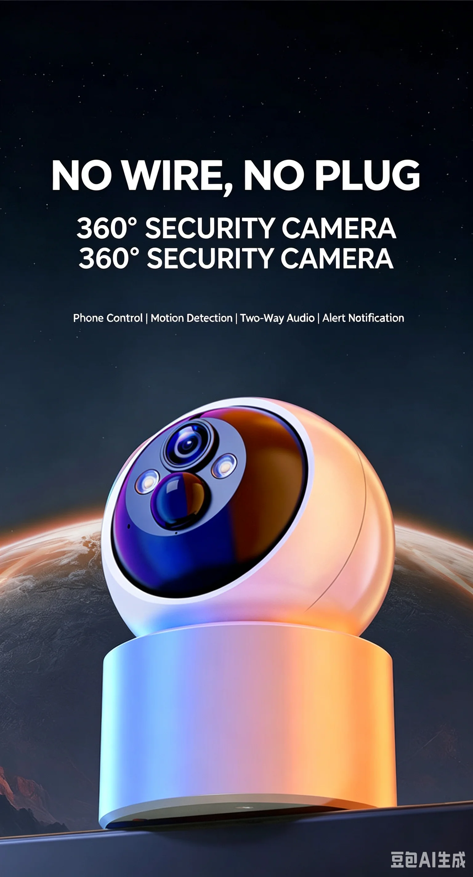 3MP 1296P Eseecloud APP Battery Power Full Color Wireless PTZ IP Dome Camera AI Humanoid Detection Home Security CCTV Monitor