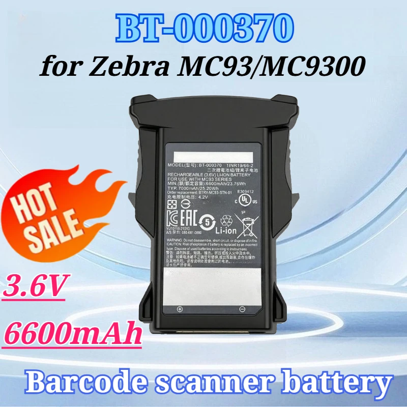 

3.6V 6600mAh for BT-000370 BTRY-MC93-STN-01 BTRY-MC93-NI-10 BTRY-MC93-FZ-10 for Zebra MC93 MC9300 Barcode Scanner Battery