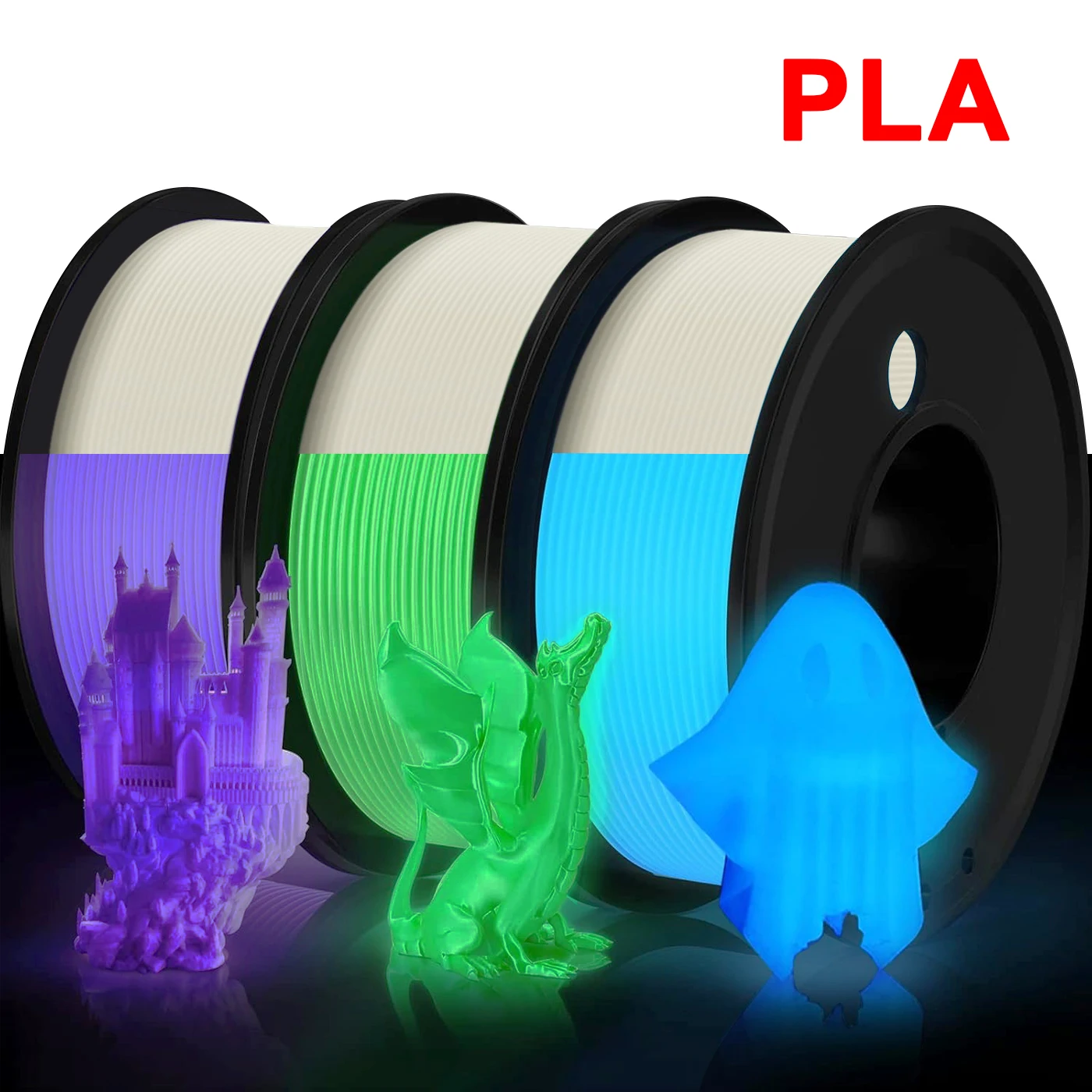 

1,75 мм 250 г PLA светящаяся нить для 3D-принтера белая серебристая красная синяя светящаяся проволока для 3D-печати вакуумная упаковка 500 г 1 кг
