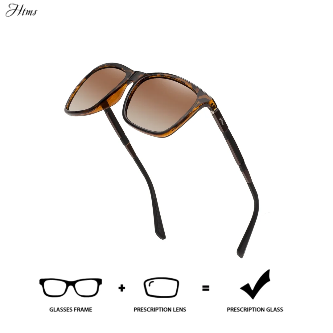 

HTMS Men's Rectangular Full Frame Prescription Sunglasses Professional Progressive Multifocal Myopia Glasses Men's Glasses