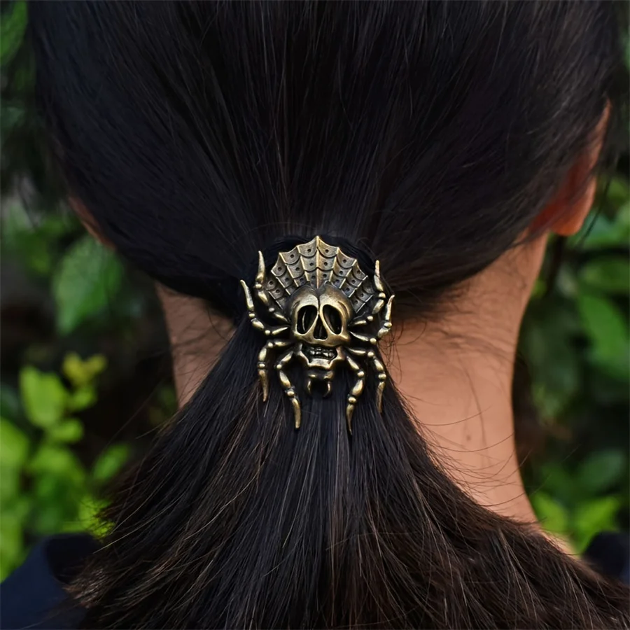 Hot selling fashionable personality gothic Halloween spider women\'s elastic hairband hair accessories hair band headband gift