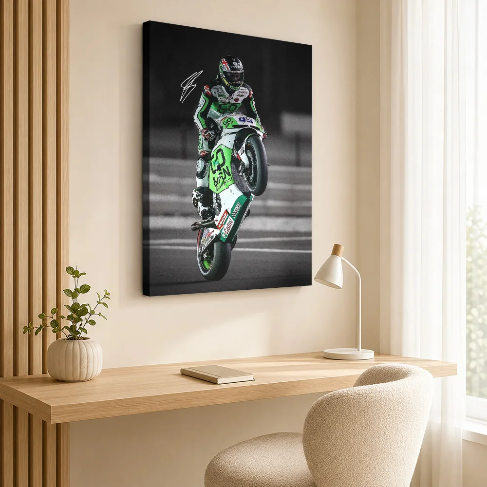 Scott Redding Motorcycle Racer Canvas Poster Dynamic Motorsport Style Wall Art With Personalized Photo For Garage Ideal Fan Gift