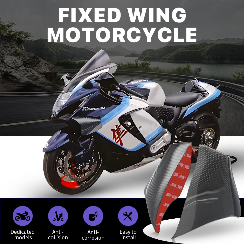 100% Carbon Fiber Motorcycle Side Wing parts For SUZUKI GSX-R1300 GSX-R1300R 2021-2025 GSXR1300 Aerodynamic Fixed Winglet Fairin