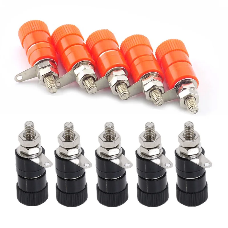 4mm Red&Black Banana Socket Professional Binding Post Mount Plug Jack Amplifier Terminal Connector Nickel Plated A3