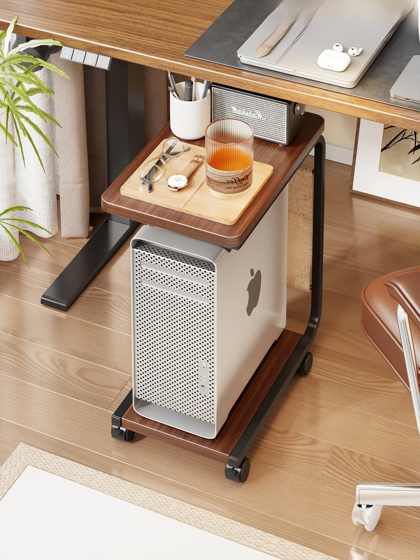 base-per-computer-portatile-con-ruote-scatola-portaoggetti-sottostante-per-scrivania-scaffale-organizzativo-in-metallo